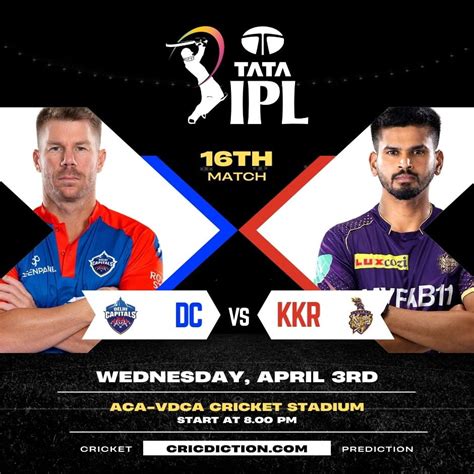 Delhi Capitals vs Kolkata Knight Riders, 16th Match .